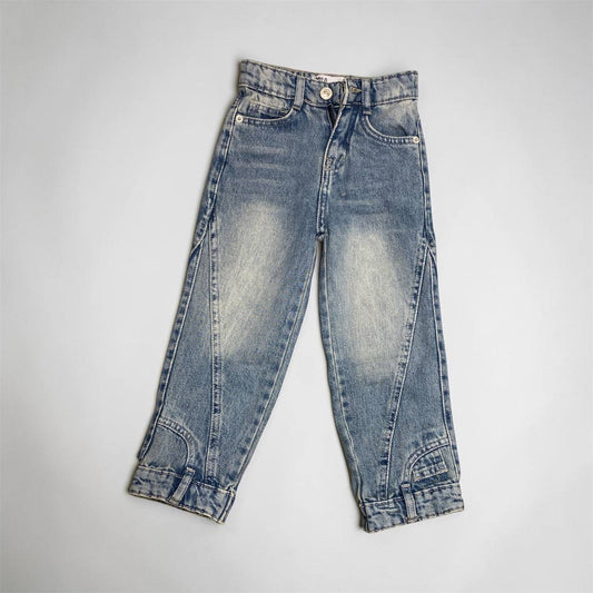 Panel Seam Straight Jeans