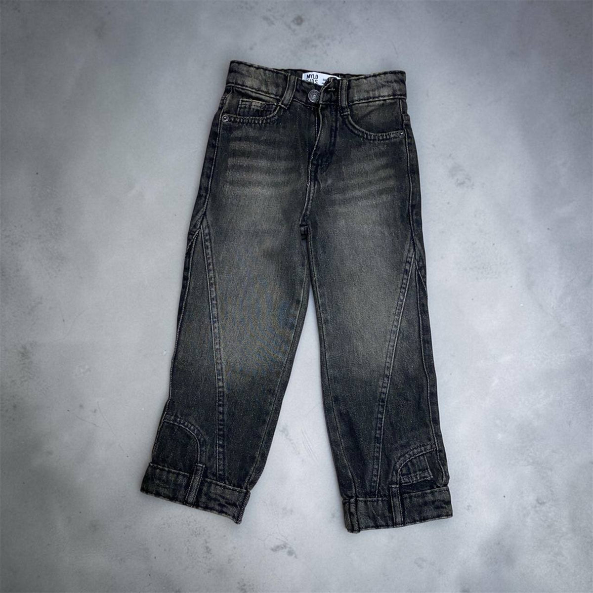 Panel Seam Straight Jeans